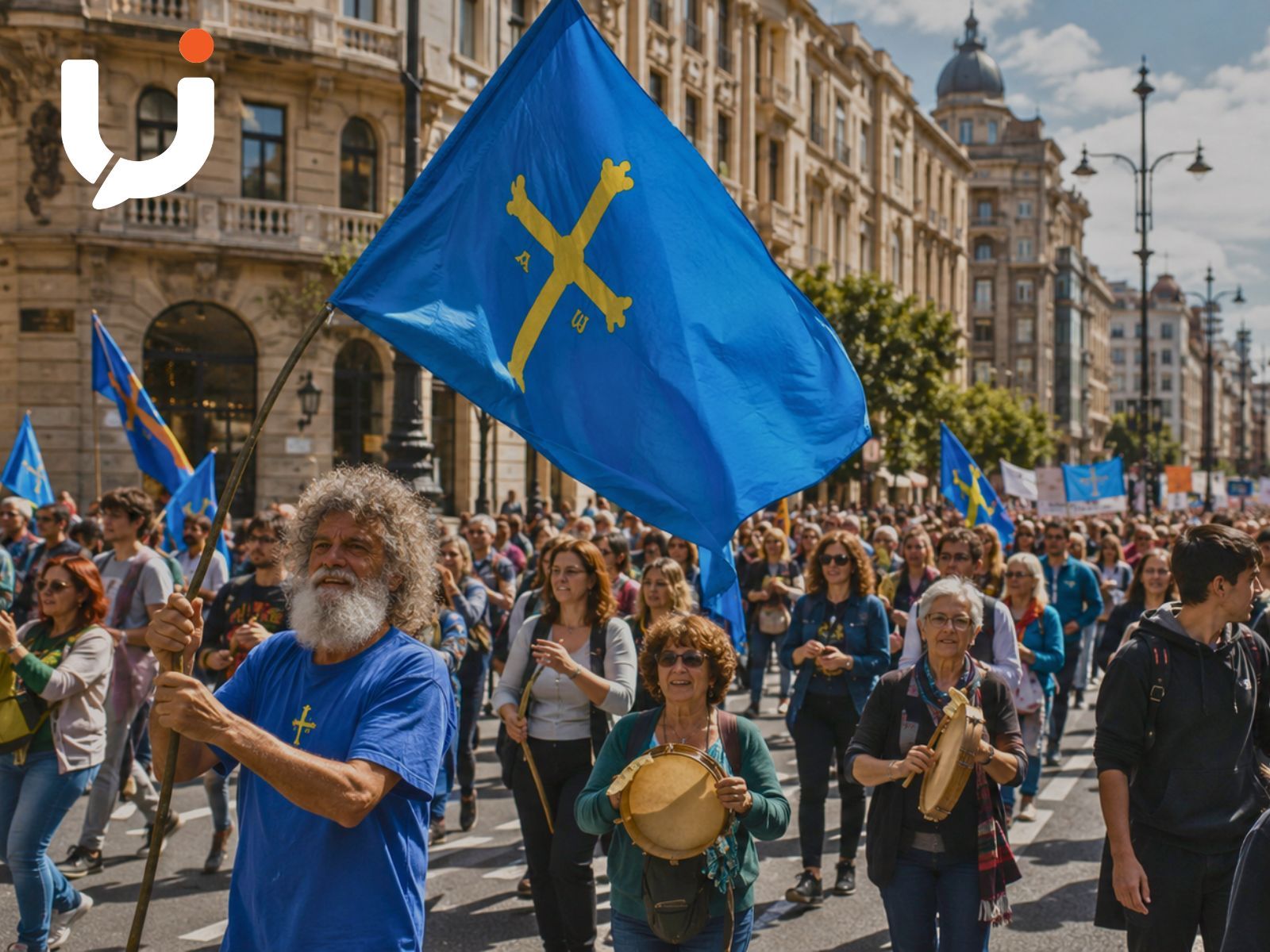Manifestación multitudinaria por las calles de Oviedo reclamando la oficialidad del asturiano